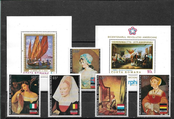 C5740 - Lot timbre nestampilate MNH,Romania+pictura