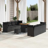 Cumpara ieftin Set de canapele pentru grădină 11 pcs Negru poliratan