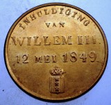 F.674 MEDALIE OLANDA WILLEM III TROUW AAN NEDERLAND 1849, Europa