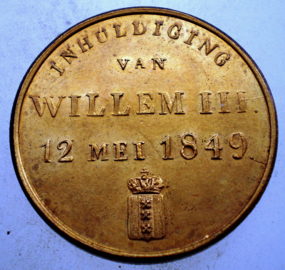 F.674 MEDALIE OLANDA WILLEM III TROUW AAN NEDERLAND 1849 foto