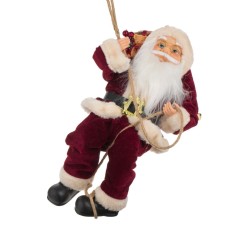 Figurină Suspendabilă Crăciun, Model Moș Crăciun cu Sac, Roșu, 45cm