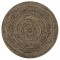 Gossi covor manual, negru si natural, 120 cm, iuta