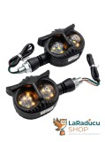 Set 2 Semnalizări Moto LED 12V cu Lumini de Zi Albe (DRL) &ndash; Model ZC-MOTOY