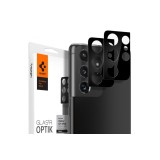 Folie Protectie Camera spate Spigen pentru Samsung Galaxy S21 Ultra 5G, Sticla securizata, Neagra AGL02733