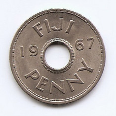 Fiji 1 penny 1967 - Elizabeth II - Cupru-nichel, B11, 26 mm KM-21 (3)