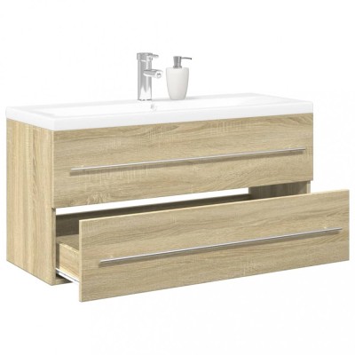 Set mobilier de baie, 2 piese, stejar sonoma, lemn prelucrat foto