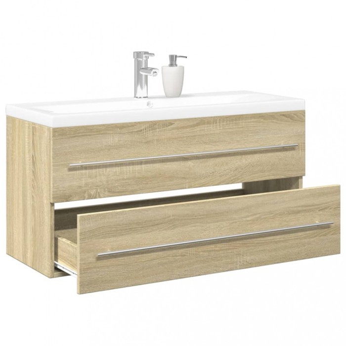 Set mobilier de baie, 2 piese, stejar sonoma, lemn prelucrat