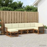 Cumpara ieftin Set de canapele de exterior 7 buc. 7-Locuri Natural si Crem