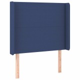 Cumpara ieftin Tablie de pat cu aripioare, albastru, 83x16x118/128 cm, textil