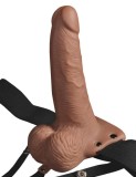 Strap-On/Extensie Penis Cu Vibratii, Brun, 15 cm