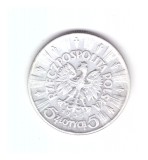 Moneda Polonia 5 zlotych/zloti 1935 J&oacute;zef Piłsudski, stare buna, curata