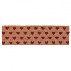Covoras intrare casa antiderapant fibre cocos cauciuc Hearts 75 cm x 22 cm x 2 h