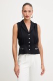 Morgan vestă culoarea bleumarin, un singur r&acirc;nd de nasturi, COZIP