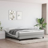 Saltea Pat 160x200 cm Gri Deschis Arcuri Pocket vidaXL Textil 20 cm Grosime Confortabila