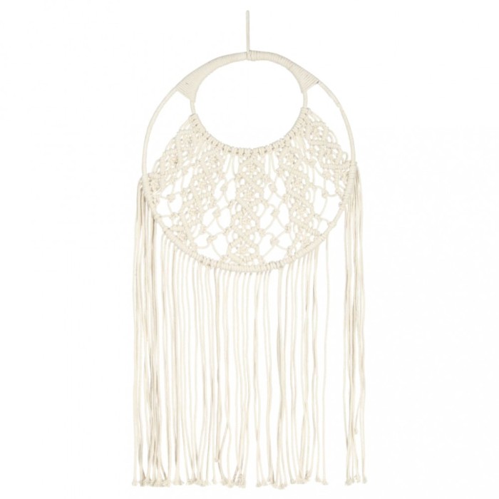 Cuier de perete din macrame, 40x80, bumbac