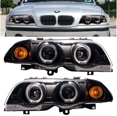 Far faruri BMW E46 NFL Angel Eyes negru NOU foto
