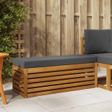 vidaXL Bancă de taburet cu pernă Natural și Antracit 115 x 43 x 37 cm 900690