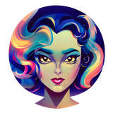 Cumpara ieftin Sticker decorativ Woman, Albastru, 64 cm, 7775ST, Oem