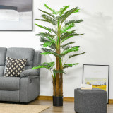 Cumpara ieftin HOMCOM palmier artificial in ghiveci, 42 frunze, 185cm, verde | Aosom Ro