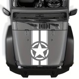 Sticker autoadeziv pentru vehicule Off Road, model &quot;Army Star&quot;, dimensiune 90 x 43 cm, culoare Alba, AVEX