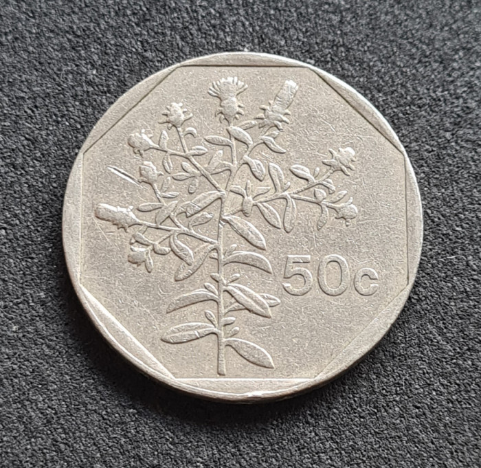 Malta 50 cents cent 1991