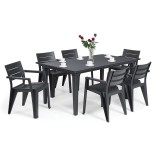 Cumpara ieftin Set mobilier de grădină Fujuli 6+1, grafit