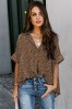 H716-99 Camasa casual din material lejer cu model leopard, L, M, S/M