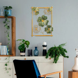 Decoratiune de perete, Zouping, Metal, Dimensiune: 50 x 70 x 5 cm, Verde / Aur, Tanelorn