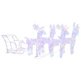 Decoratiune de Craciun cu reni si sanie, 280x28x55, acril