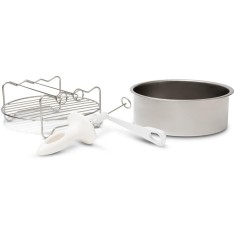Kit accesorii pentru friteuzele cu aer cald de min 3 litri, forma pentru aluat diametru 16,5 cm, aparat pentru spiralat legume/fructe, grill 16,5 cm,