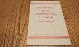 ORDIN PE ZI No. 5 al Comandatului Suprem al Fortelor Armate ale U. R. S. S. - I. STALIN - Moscova, 1945, 12 p.; dim: 11x16 cm.