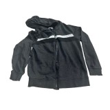Bluza cu fermoar si gluga , culoarea gri , marimea 140
