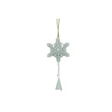 Ornament de brad fulg de nea, flippy, alb, metal, 20 cm