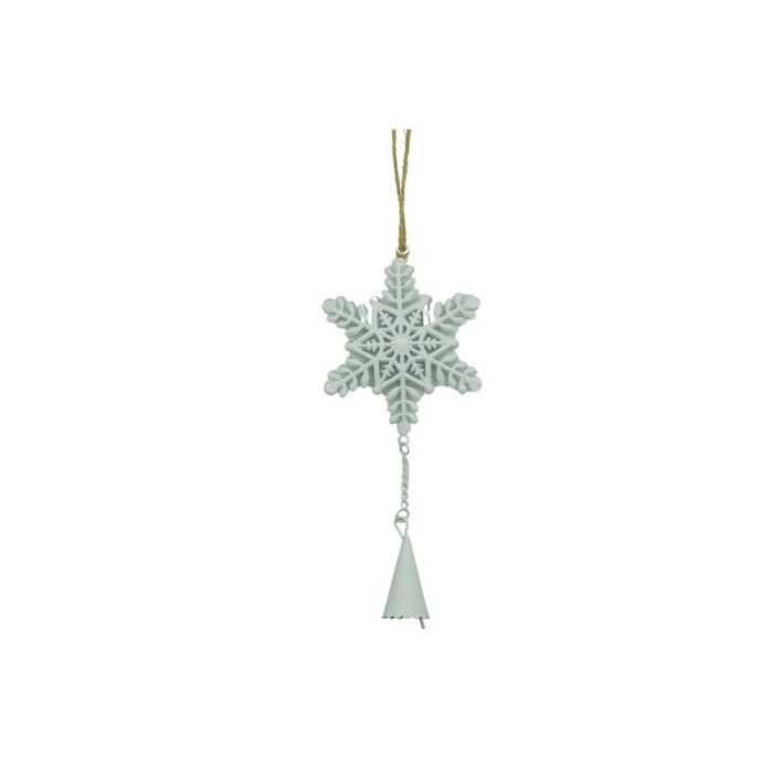 Ornament de brad fulg de nea, flippy, alb, metal, 20 cm