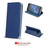 Husa Flip Carte CARBON Samsung A310 Galaxy A3 (2016) Blue