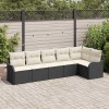 VidaXL Set de canapele pentru grădină cu pernă 6 pcs Negru Rattan poli 3354386