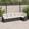 vidaXL Set de canapele pentru grădină cu pernă 6 pcs Negru Rattan poli 3354386