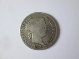 Rară! Spania 4 Reales 1863 Isabel II argint 900, Europa