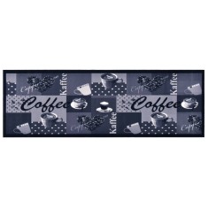 vidaXL Covoraș bucătărie, lavabil, albastru, 45x150 cm, model cafea 315967