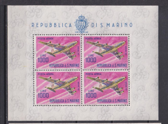 SAN MARINO,1964 POSTA AERIANA MI. 829 KLB MNH