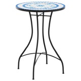 Cumpara ieftin Masa de bistro, albastru, &Oslash;50x70 cm, ceramica, mozaic