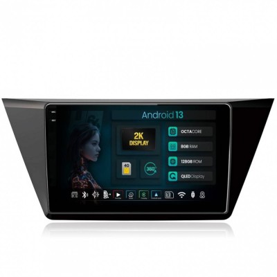 Navigatie 2K Volkswagen Touran (2016+) 8GB RAM Android 13 Octacore Slot Sim 4G DSP GPS Wi-FI Carplay Android Auto USB Bluetooth Waze Touchscreen 10.36 foto