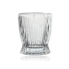 Pahar, pentru whiskey, Design Vertical, 285 ml, transparent, din sticla, 9.6 cm inaltime, 8.3 cm diametru la baza, 7.4 cm diametru la deschidere