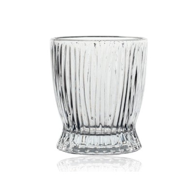 Pahar, pentru whiskey, Design Vertical, 285 ml, transparent, din sticla, 9.6 cm inaltime, 8.3 cm diametru la baza, 7.4 cm diametru la deschidere foto