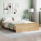 Gossi cadru pat cu tablie la cap/picioare, stejar sonoma, 140x190 cm