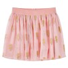 Fusta Copii Tul Roz Deschis vidaXL 104 (3-4 Ani) cu Inghetata, Bumbac/Elastan, Talie Elastica, Linie A