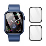 Folie Protectie DUX DUCIS PMMA pentru Apple Watch 9 / 8 / 7 41mm Series, Set 2 bucati, Sticla Securizata, Neagra