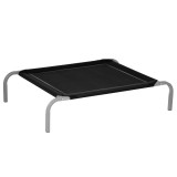 PawHut Pat de C&acirc;ine &Icirc;nălțat și Portabil cu Scaun Respirabil, Pat pentru C&acirc;ini din Metal și Țesătură, 89x58x20 cm, Negru | Aosom Romania