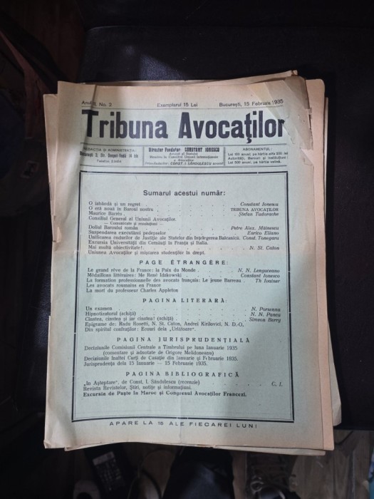 Tribuna Avocaților nr. 2/15.02.1935
