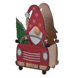 Suport Decorativ pentru Lum&acirc;nări, Model Gnome, Material Lemn, Dimensiuni 14x8x24cm, Multicolor